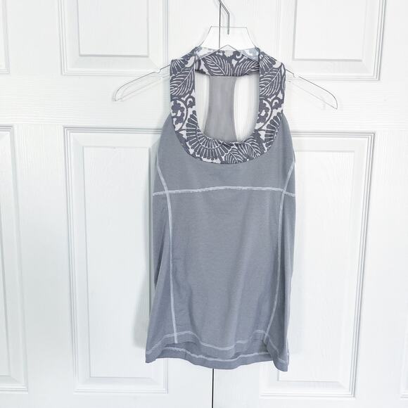 Lululemon Scoop Neck Tank in Wee Stripe/Beachy Floral White Fossil - Picture 1 of 6